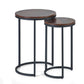 Tribeca Round Nesting Side Tables Walnut