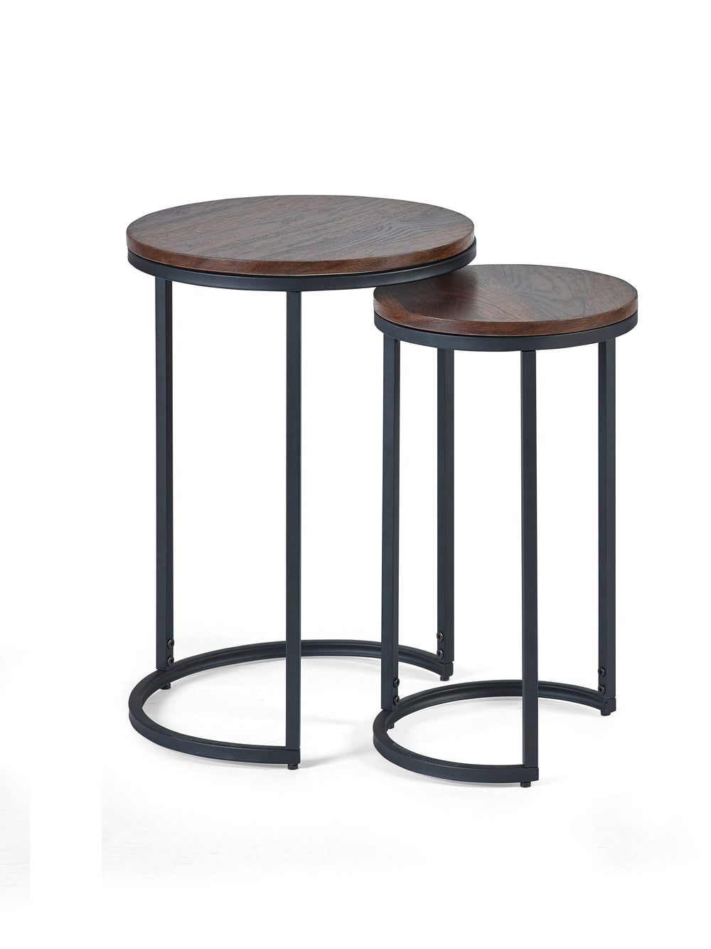 Tribeca Round Nesting Side Tables Walnut