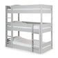 Trio 90cm Single Grey 3 Tier Triple Bunk Bed
