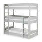 Trio 90cm Single Grey 3 Tier Triple Bunk Bed