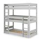 Trio 90cm Single Grey 3 Tier Triple Bunk Bed