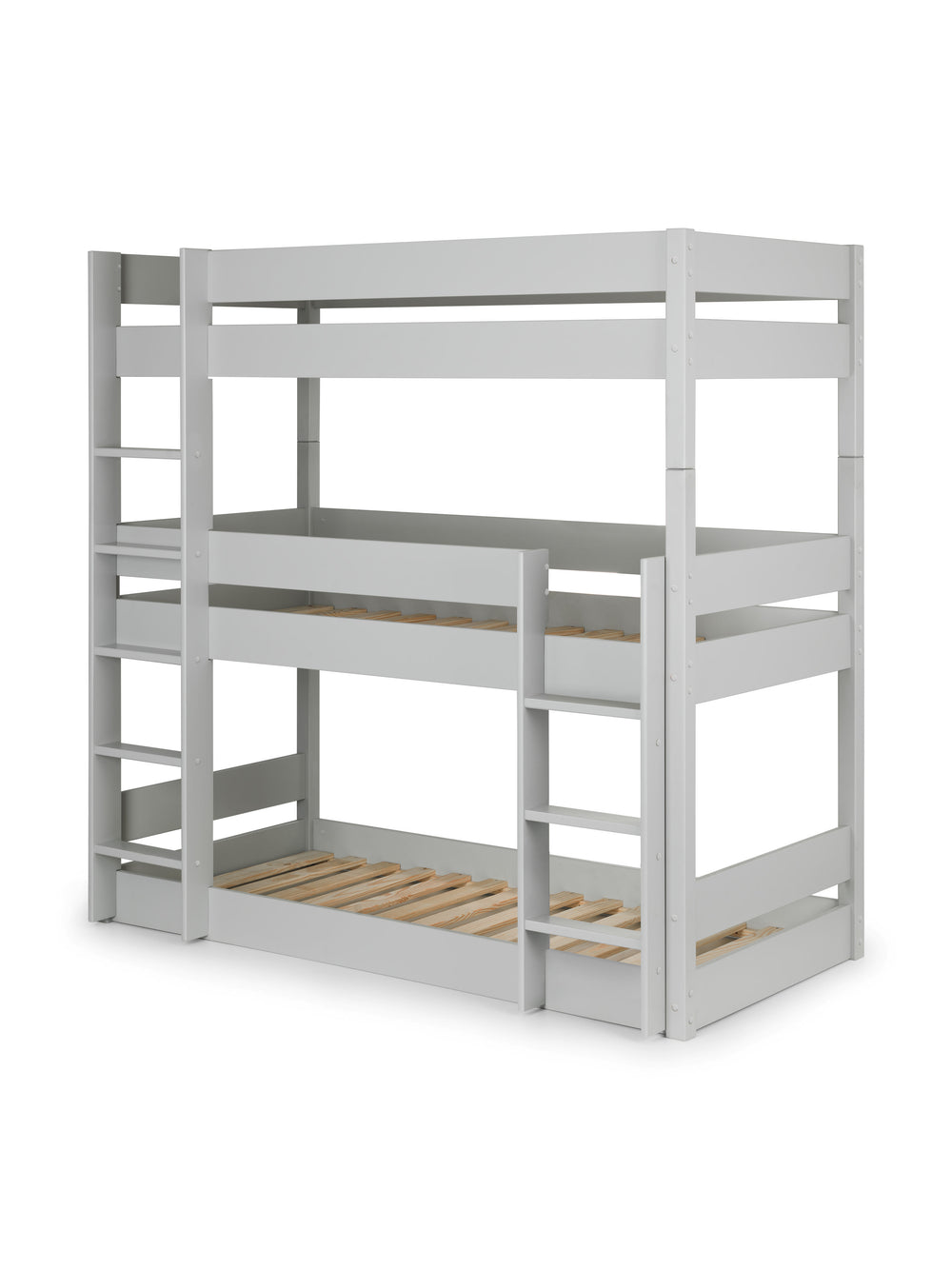 Trio 90cm Single Grey 3 Tier Triple Bunk Bed