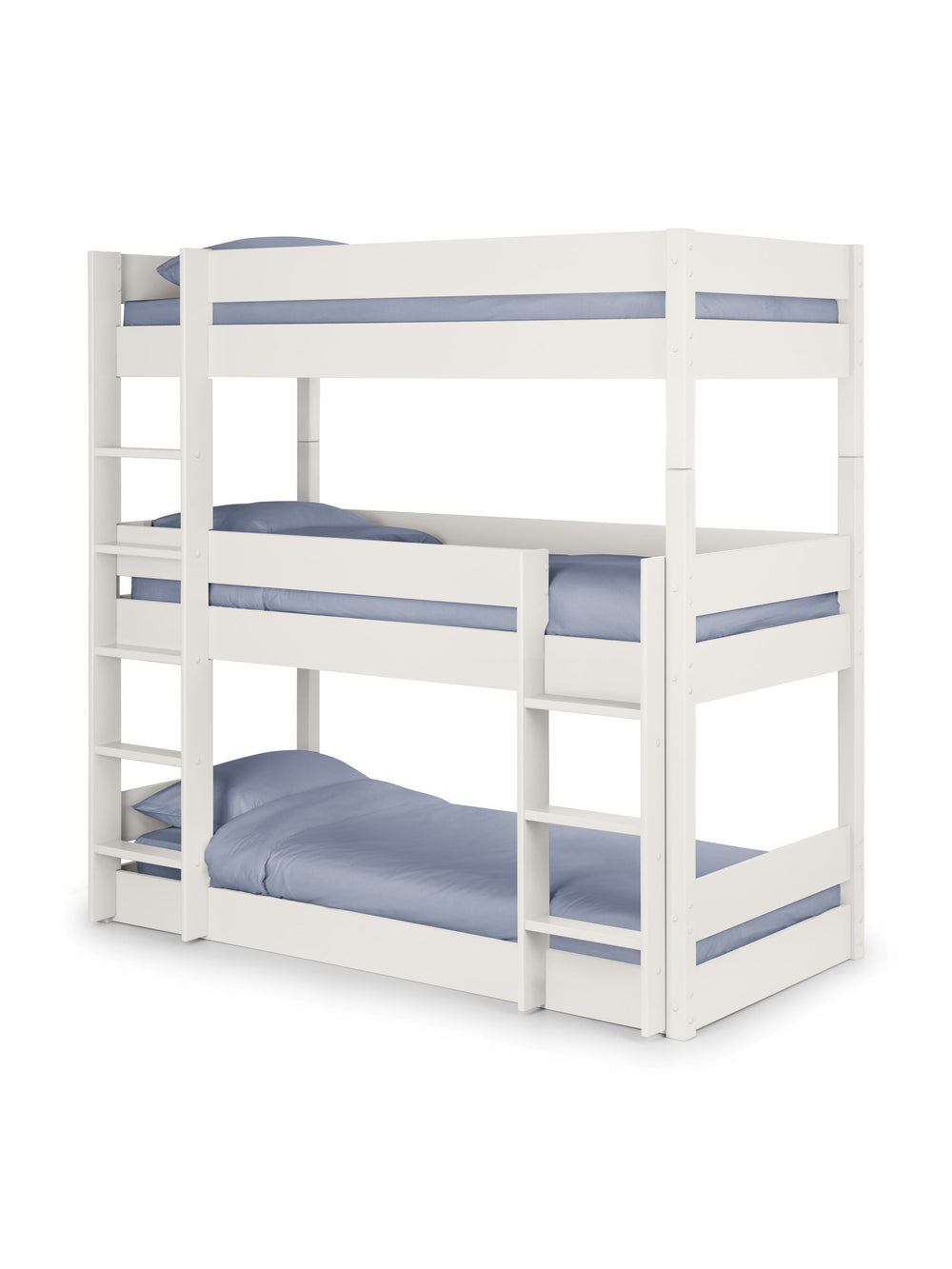 Trio 90cm Single White 3 Tier Triple Bunk Bed