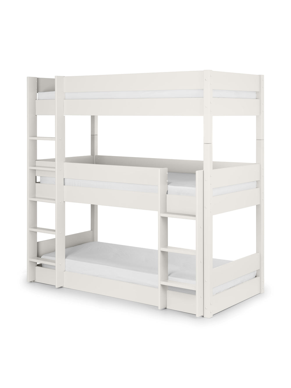 Trio 90cm Single White 3 Tier Triple Bunk Bed