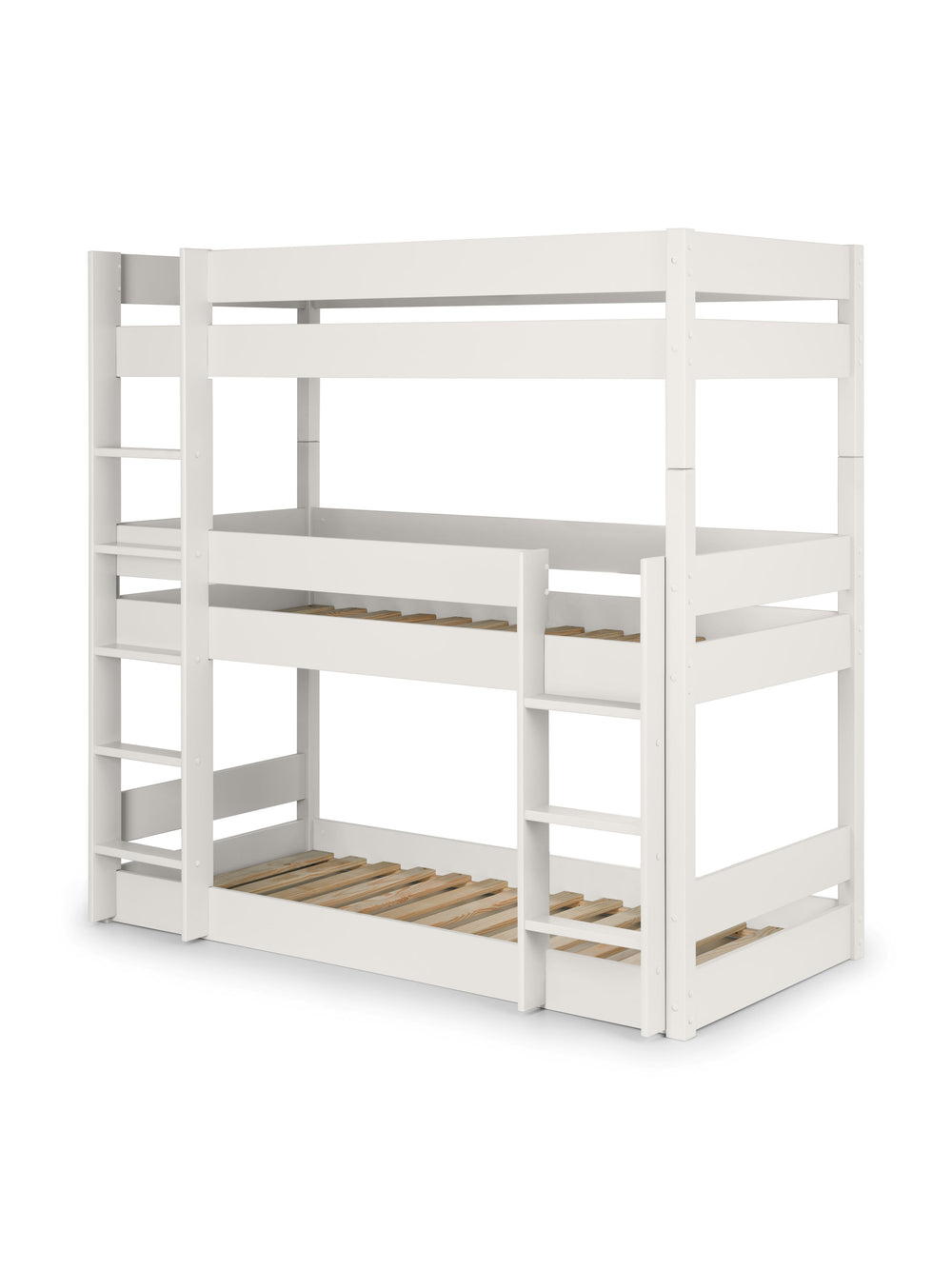 Trio 90cm Single White 3 Tier Triple Bunk Bed