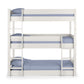 Trio 90cm Single White 3 Tier Triple Bunk Bed