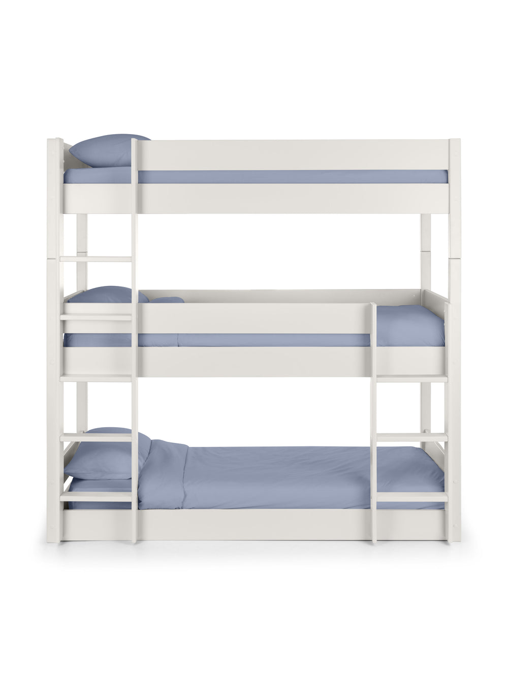Trio 90cm Single White 3 Tier Triple Bunk Bed