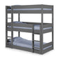 Trio 90cm Single Anthracite Black 3 Tier Triple Bunk Bed