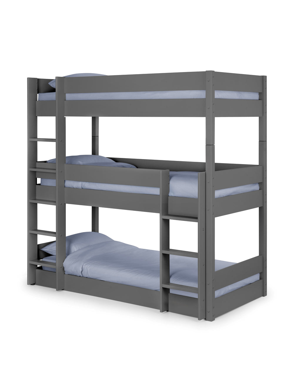 Trio 90cm Single Anthracite Black 3 Tier Triple Bunk Bed