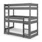 Trio 90cm Single Anthracite Black 3 Tier Triple Bunk Bed