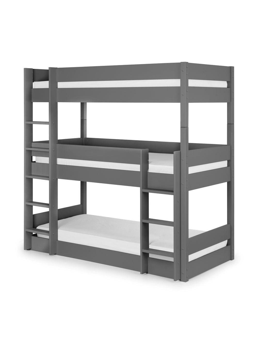 Trio 90cm Single Anthracite Black 3 Tier Triple Bunk Bed