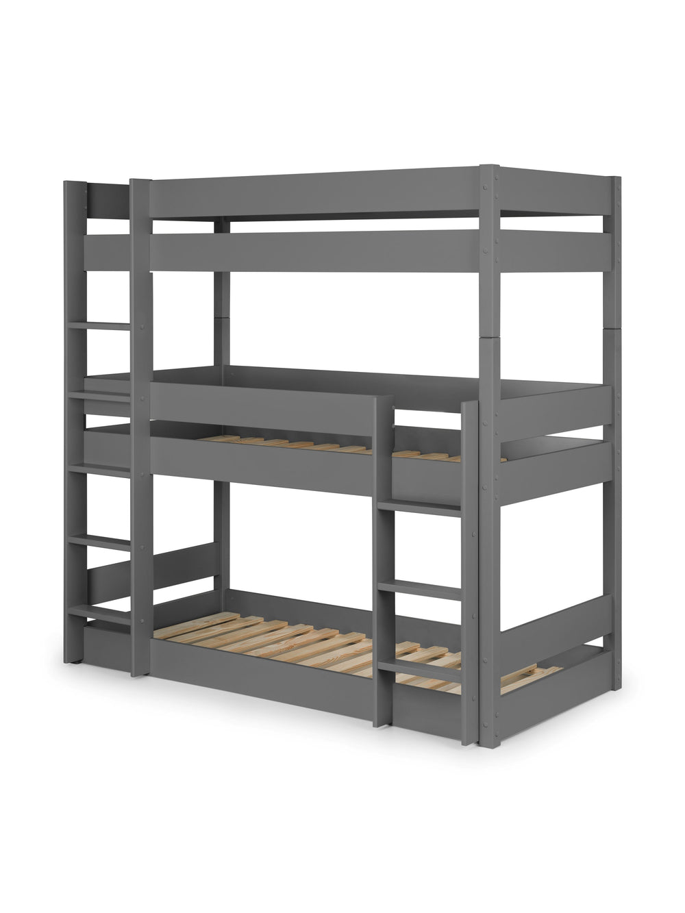 Trio 90cm Single Anthracite Black 3 Tier Triple Bunk Bed