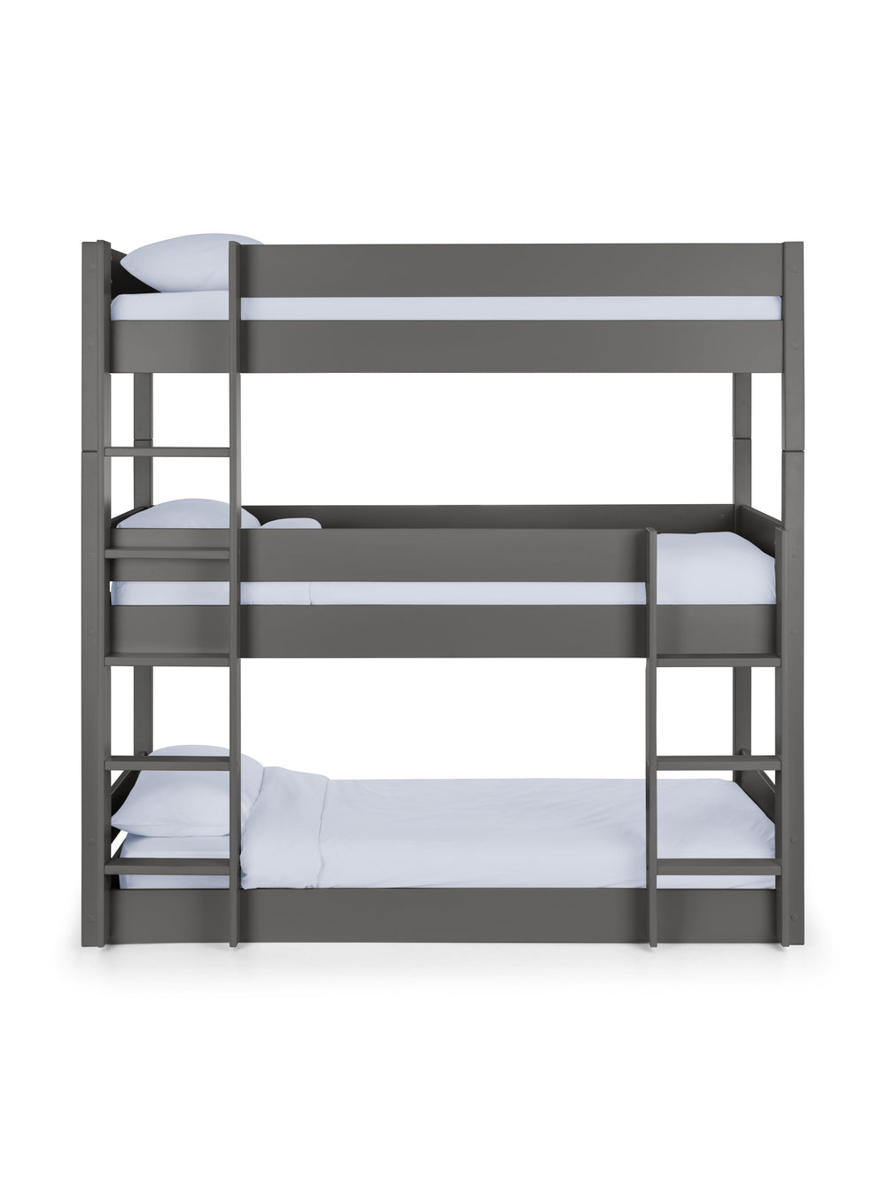Trio 90cm Single Anthracite Black 3 Tier Triple Bunk Bed