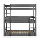 Trio 90cm Single Anthracite Black 3 Tier Triple Bunk Bed