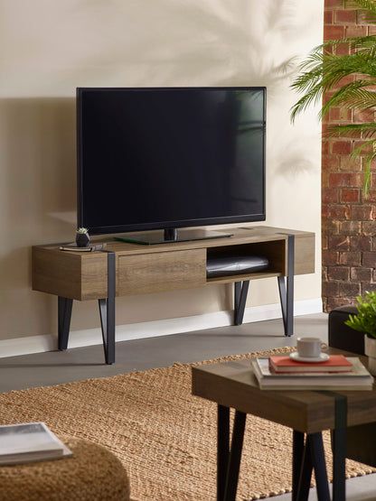 Troy TV Unit up to 65 Inch - Rustic Wood Effect
