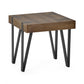 Troy Square Side Table - Rustic Wood Effect
