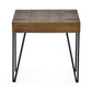 Troy Square Side Table - Rustic Wood Effect