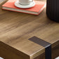 Troy Square Side Table - Rustic Wood Effect