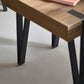Troy Square Side Table - Rustic Wood Effect