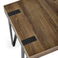 Troy Square Side Table - Rustic Wood Effect