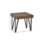 Troy Square Side Table - Rustic Wood Effect