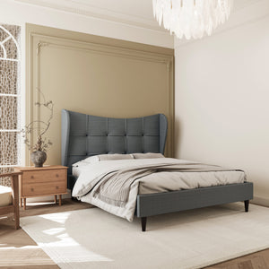 Verona 5' Bed - Grey Fabric