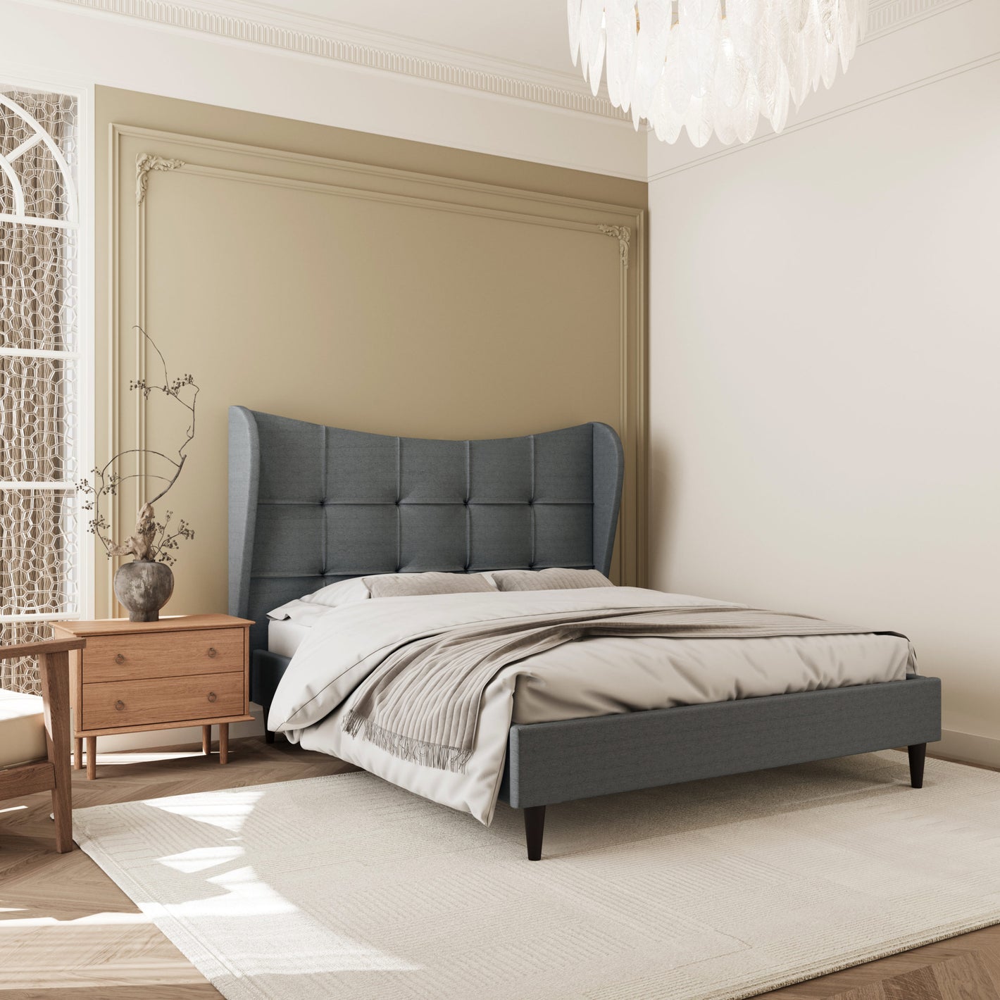 Verona 5' Bed - Grey Fabric