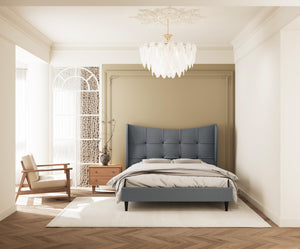 Verona 4'6" Bed - Grey Fabric