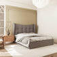 Verona Ottoman 4'6" Bed - Brown Fabric