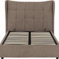 Verona Ottoman 5' Bed - BROWN FABRIC