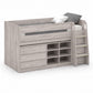Vespa Mid Sleeper Bed with Desk - Grey Oak Effect