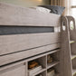 Vespa Mid Sleeper Bed with Desk - Grey Oak Effect