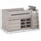 Vespa Mid Sleeper Bed with Desk - Grey Oak Effect