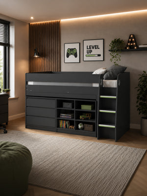 Vespa Mid Sleeper Bed with Desk - Anthracite