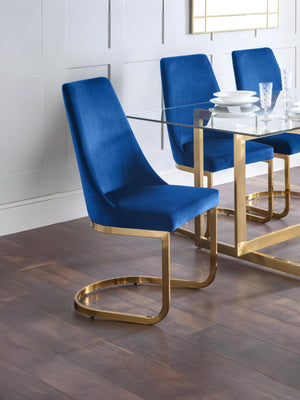 Set Of 2 Vittoria Cantilever Dining Chairs - Blue