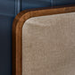 Walden Walnut Effect 150cm Kingsize Bed with Grey Chenille Upholstered Headboard