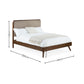 Walden Walnut Effect 135cm Double Bed with Grey Chenille Upholstered Headboard