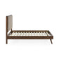 Walden Walnut Effect 135cm Double Bed with Grey Chenille Upholstered Headboard