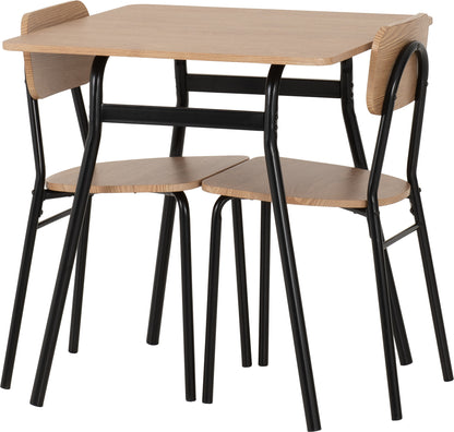 Warren 1+2 Dining Set - RUSSET OAK EFFECT/BLACK