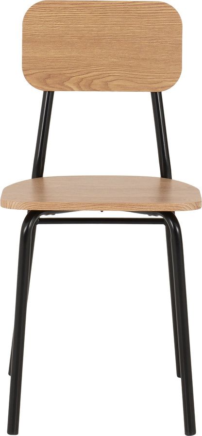 Warren 1+4 Dining Set - RUSSET OAK EFFECT/BLACK