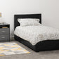 Waverley 3' Storage Bed - Black Faux Leather