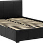 Waverley 4'6" Storage Bed - Black Faux Leather