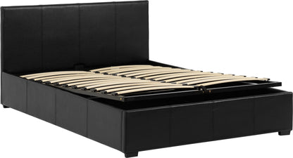 Waverley 4'6" Storage Bed - BLACK PU