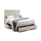 Wilton Upholstered 4 Drawer Storage Bed Frame - Oatmeal Linen, Double