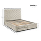 Wilton Upholstered 4 Drawer Storage Bed Frame - Oatmeal Linen, Double