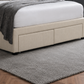 Wilton Upholstered 4 Drawer Storage Bed Frame - Oatmeal Linen, King