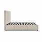 Wilton Upholstered 4 Drawer Storage Bed Frame - Oatmeal Linen, Super King