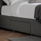 Wilton Upholstered 4 Drawer Storage Bed Frame - Dark Grey Linen, Double