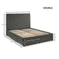 Wilton Upholstered 4 Drawer Storage Bed Frame - Dark Grey Linen, Double