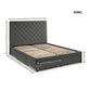 Wilton Upholstered 4 Drawer Storage Bed Frame - Dark Grey Linen, King